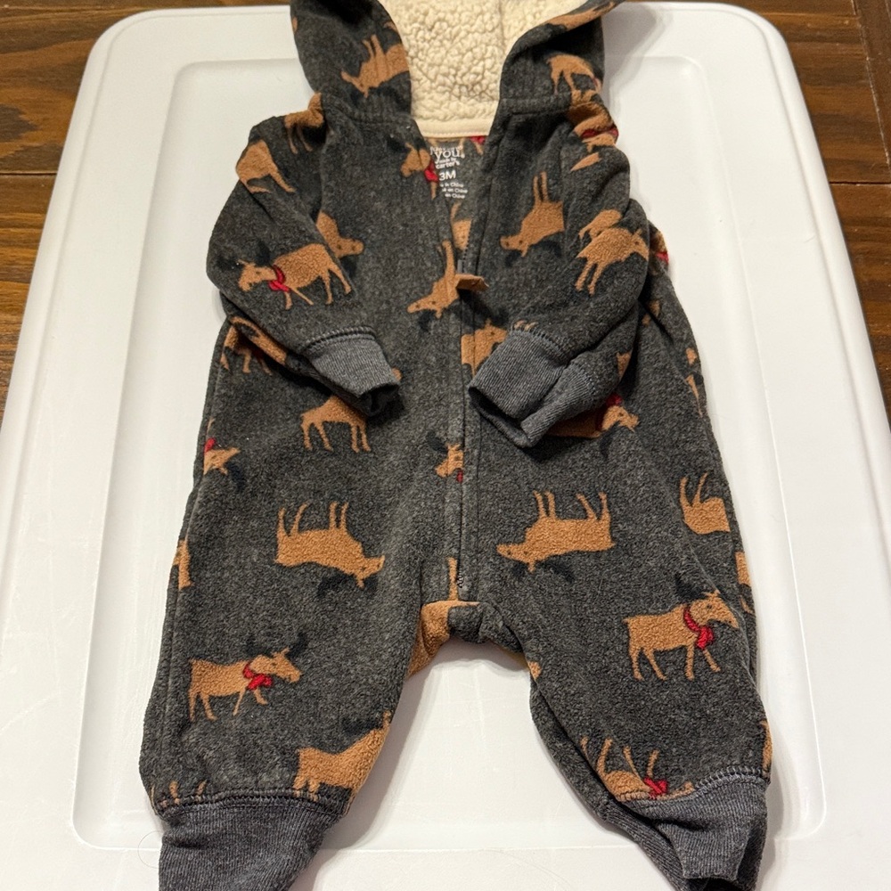 Carter's Charcoal Moose Print Footie